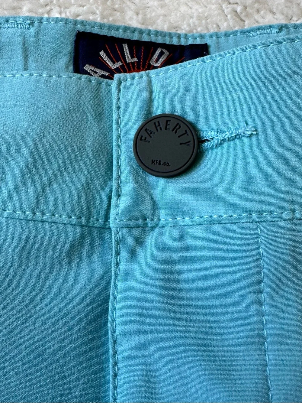 NWT Faherty All Day Shorts Mens sz 42 Belt Loop Turquoise Blue 9